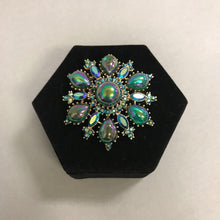 Load image into Gallery viewer, Iridescent Green Rhinestone Pin (AS-IS)
