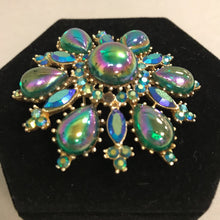 Load image into Gallery viewer, Iridescent Green Rhinestone Pin (AS-IS)
