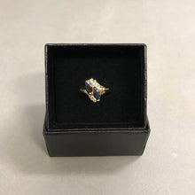 Load image into Gallery viewer, Gold Plated Marquis Sapphire Ring sz 6
