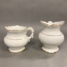 Load image into Gallery viewer, Crown Potteries Co. Golden Trimmed Cream and Sugar
