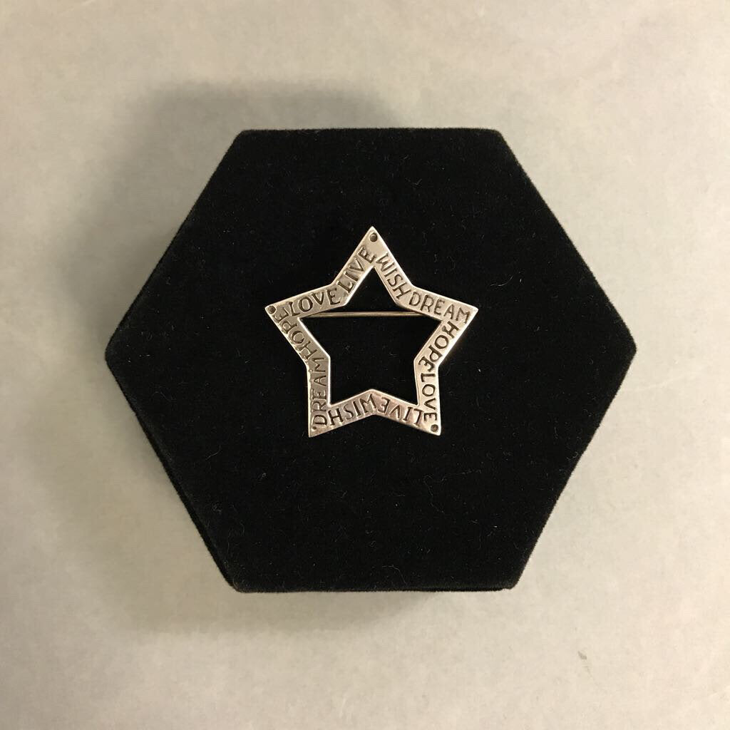 Sterling Lettered Star Pin