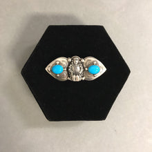 Load image into Gallery viewer, SC Sterling Turquoise Sitting Person Pin
