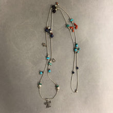 Load image into Gallery viewer, Carolyn Pollack Sterling Multi-Stone Satellite Charm Necklace
