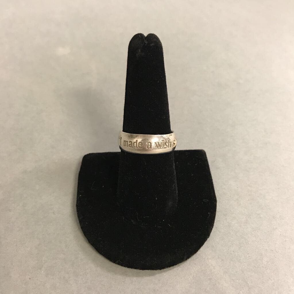 Sterling 'Made a Wish' Stamped Ring sz 9