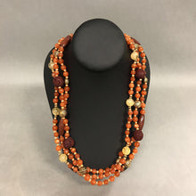 Load image into Gallery viewer, Avon Layered Orange Goldtone Necklace
