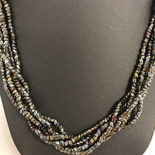 Load image into Gallery viewer, Black Metallic Layered Beaded Necklace
