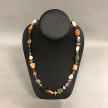 Load image into Gallery viewer, Brass Multi-Stone Chunk Bead Necklace
