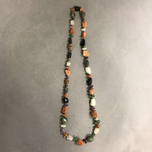 Load image into Gallery viewer, Brass Multi-Stone Chunk Bead Necklace
