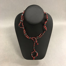 Load image into Gallery viewer, Red Glass Hematite Magnetic Beaded Necklace
