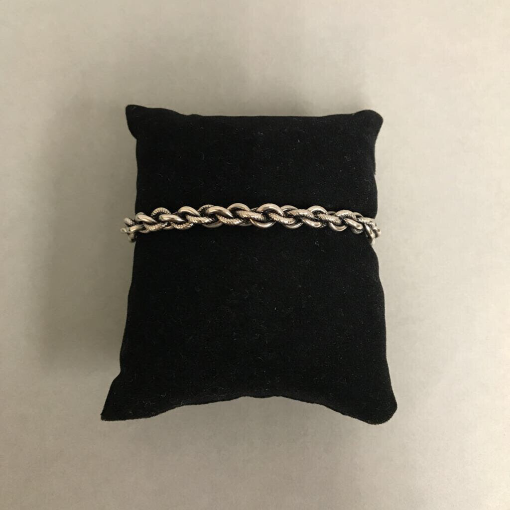 Sterling Chain Link Cuff Bracelet