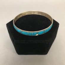 Load image into Gallery viewer, Sterling Cracked Turquoise Bangle Bracelet (AS-IS)
