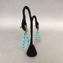 Load image into Gallery viewer, Braided Sterling Turquoise Dangle Screw Earrings
