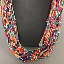 Load image into Gallery viewer, Layered Multicolor Wood Bugle Bead Necklace
