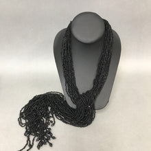Load image into Gallery viewer, Layered Black Seed Bead Tie Necklace
