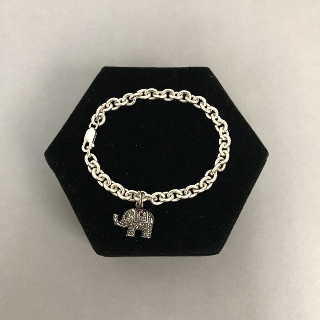 Sterling Charm Bracelet w/ Elephant Charm