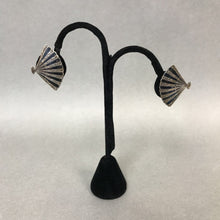 Load image into Gallery viewer, Vintage Siamese Sterling Fan Pin &amp; Screw Earrings Set
