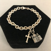 Load image into Gallery viewer, Sterling Charm Bracelet w/ 2 Charms
