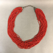 Load image into Gallery viewer, Red Seed Bead Silver Layered Long Necklace
