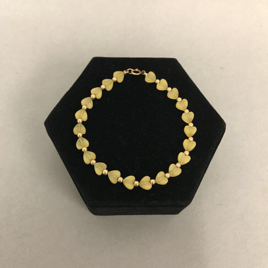 1/20 14K Gold Filled Citrine Heart Bead Bracelet