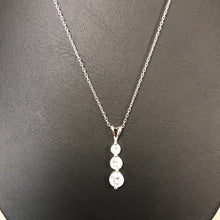 Load image into Gallery viewer, Sterling CZ Triple Stone Necklace
