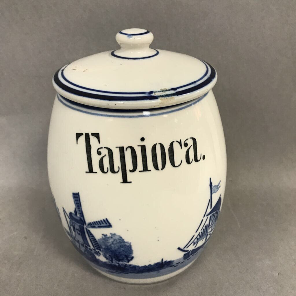 Vintage Tapioca Canister Jar With Lid (6