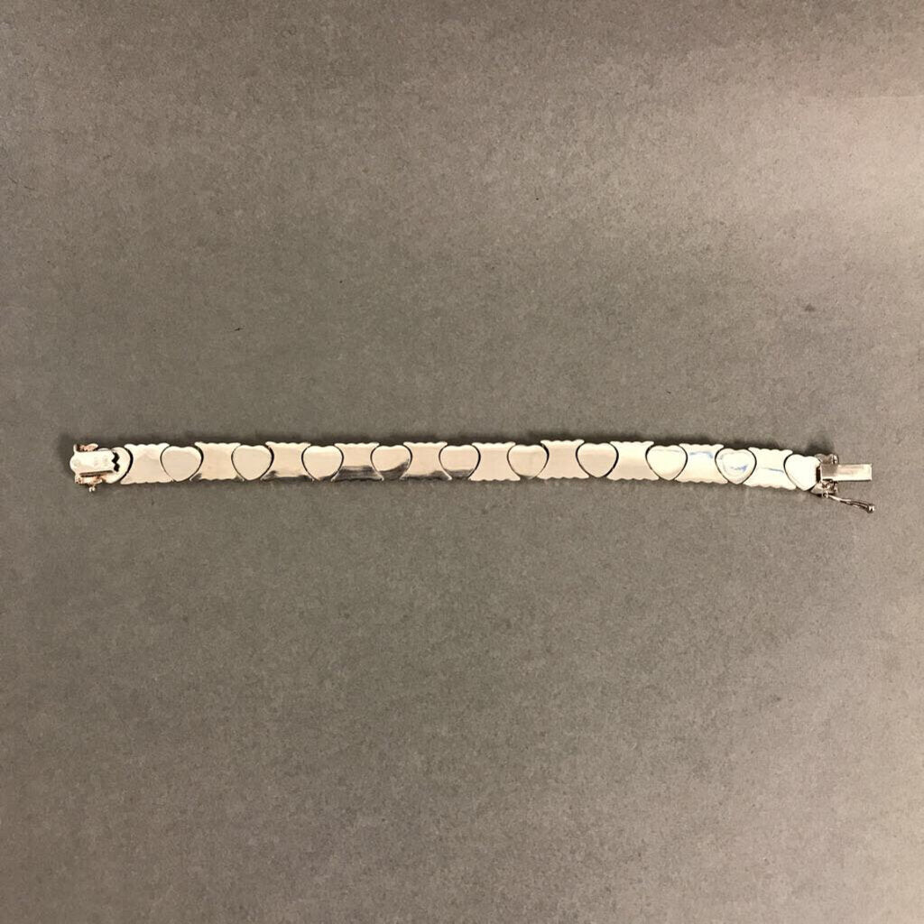 Sterling silver tri-tone Italy shops heart bracelet