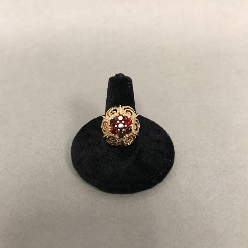 Vintage 14K Gold Garnet Ring sz 6.25 (6.9g)