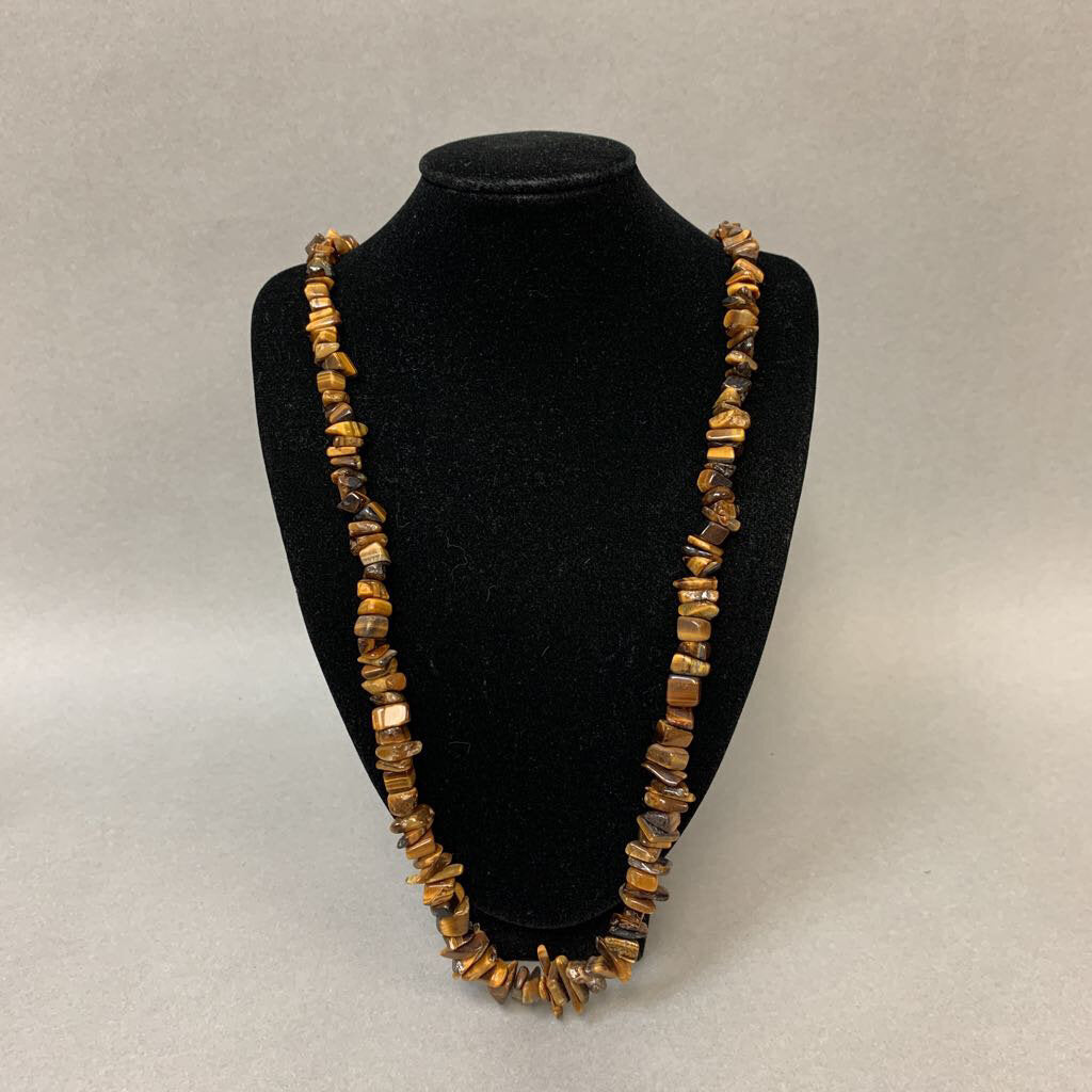 Tiger's Eye Graduated Chip Bead Necklace