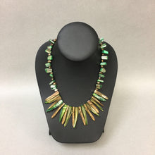 Load image into Gallery viewer, Green &amp; Gold Dyed Shell &amp; Freshwater Pearl Necklace
