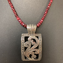 Load image into Gallery viewer, Sterling Pendant on Faceted Garnet Bead Necklace
