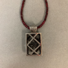 Load image into Gallery viewer, Sterling Pendant on Faceted Garnet Bead Necklace

