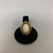 Load image into Gallery viewer, Mooncalf Handmade Goldtone Faux Opal Adjustable Ring
