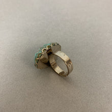 Load image into Gallery viewer, Mooncalf Handmade Recycled Vintage Turquoise Resin Adjustable Ring

