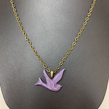 Load image into Gallery viewer, Mooncalf Handmade Resin Sparrow on Brass Chain
