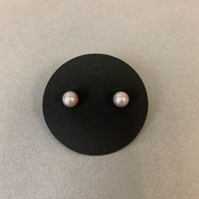 Load image into Gallery viewer, Gray Pearl Stud Earrings w/ 14K Gold Posts
