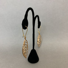 Load image into Gallery viewer, Mooncalf Handmade Goldtone Leaf Filigree Earrings
