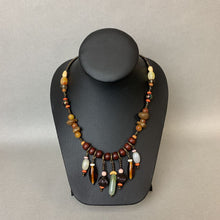 Load image into Gallery viewer, Boho Glass, Stone &amp; Wood Beaded Bib Necklace
