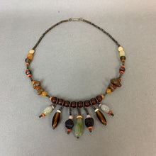 Load image into Gallery viewer, Boho Glass, Stone &amp; Wood Beaded Bib Necklace
