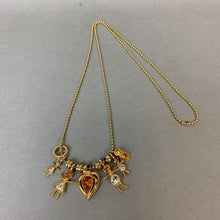 Load image into Gallery viewer, Avon Goldtone Rhinestone Charm Necklace
