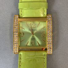 Load image into Gallery viewer, Joan Rivers Classics Pave Green Leather Band Watch (Needs Battery)
