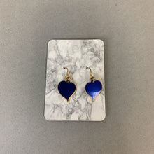 Load image into Gallery viewer, Laurel Burch Blue Enamel Leaf Earrings
