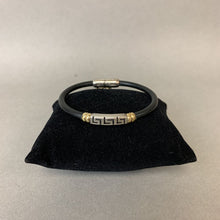 Load image into Gallery viewer, Handmade Rubber Bracelet w// Sterling &amp; 18K Gold Accent
