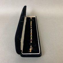 Load image into Gallery viewer, Gold Plated Sterling Multicolor Gemstone Tennis Bracelet
