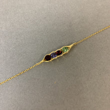 Load image into Gallery viewer, Gold Plated Sterling Multi-stone Peapod Bracelet
