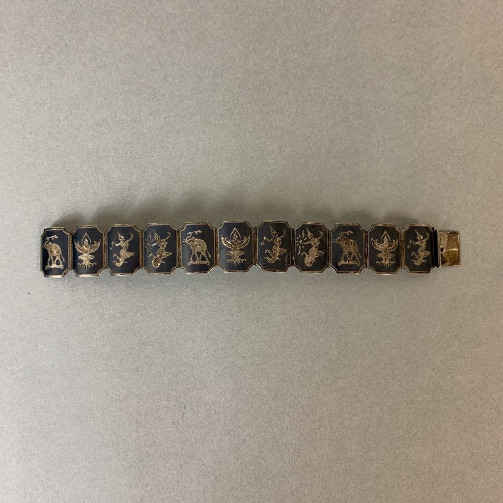 Sterling Silver Etched deals Panel Bracelet