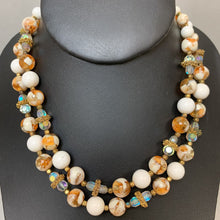 Load image into Gallery viewer, Vintage Laguna Double Strand Resin &amp; Crystal Beaded Necklace
