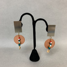 Load image into Gallery viewer, Hour Glass Studio Silver &amp; Copper Beaded Dangle Earrings
