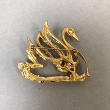 Load image into Gallery viewer, Vintage Tortolani Signed Goldtone Swan Pin
