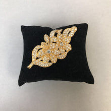 Load image into Gallery viewer, Vintage Goldtone Rhinestone Floral Pin (AS-IS)

