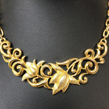 Load image into Gallery viewer, Vintage Monet Goldtone Floral Scroll Necklace
